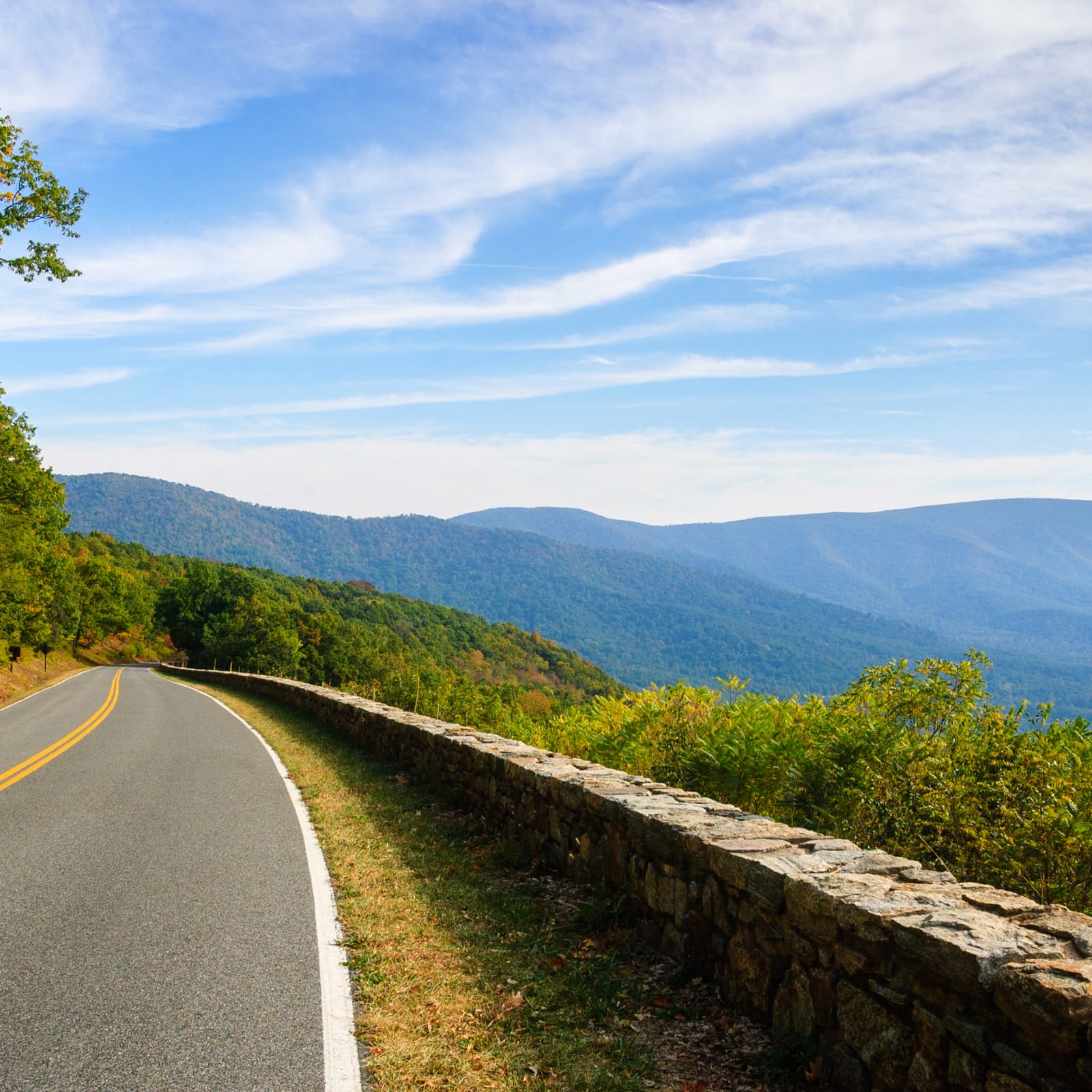 A scenic mountain overlook along Skyline Drive in the Shenandoah Valley, a short drive from Frederick County, Maryland
