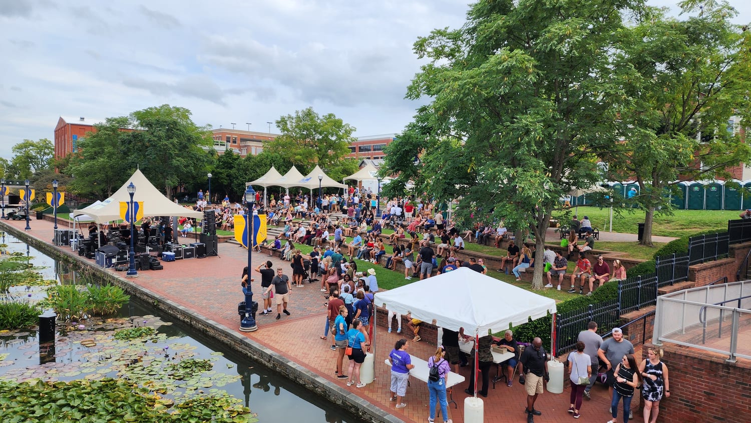 A community event in downtown Frederick, Maryland